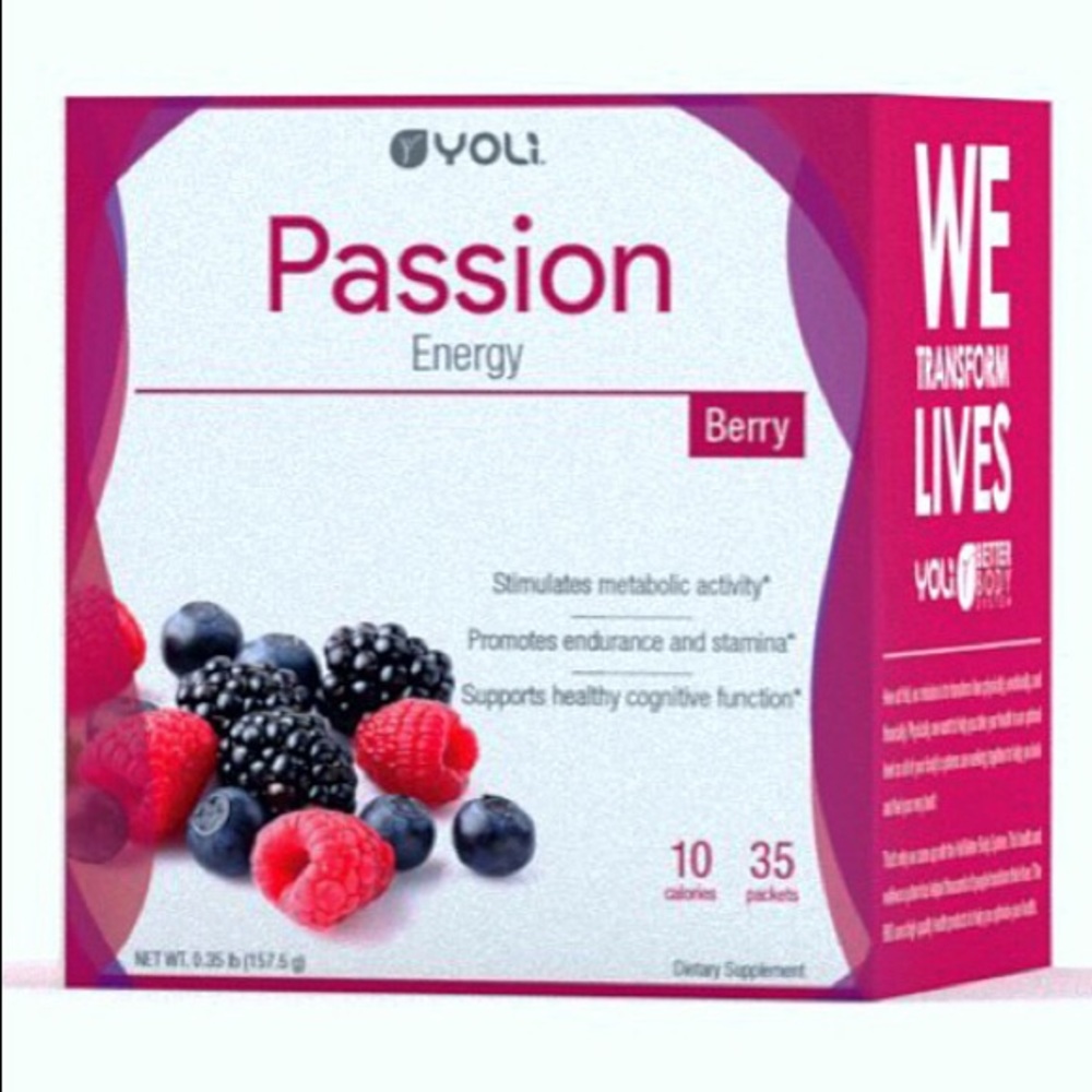 🍓YOLI PASSION BERRY *30* Energy Drink Packets! 🍓
